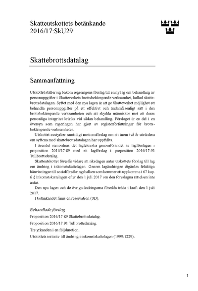 Omslaget till bet. 2016/17:SkU29