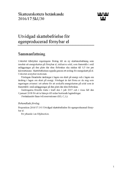 Omslaget till bet. 2016/17:SkU30