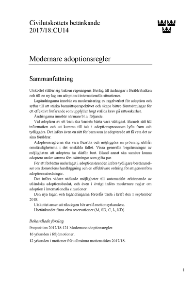 Omslaget till bet. 2017/18:CU14