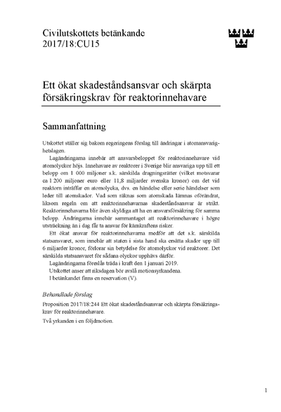 Omslaget till bet. 2017/18:CU15