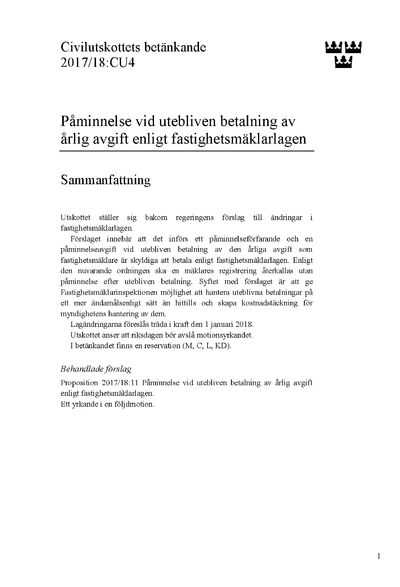 Omslaget till bet. 2017/18:CU4