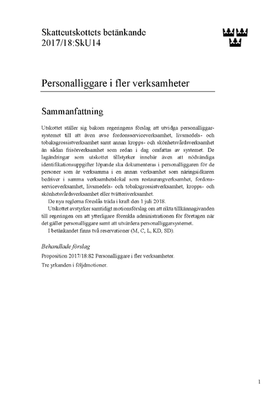 Omslaget till bet. 2017/18:SkU14