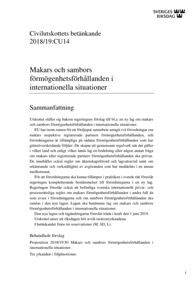 Omslaget till bet. 2018/19:CU14