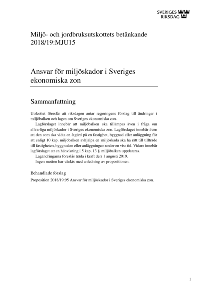 Omslaget till bet. 2018/19:MJU15