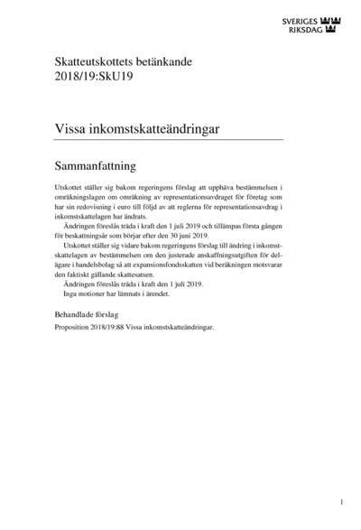 Omslaget till bet. 2018/19:SkU19