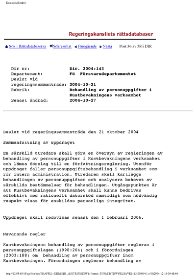 Omslaget till dir. 2004:143