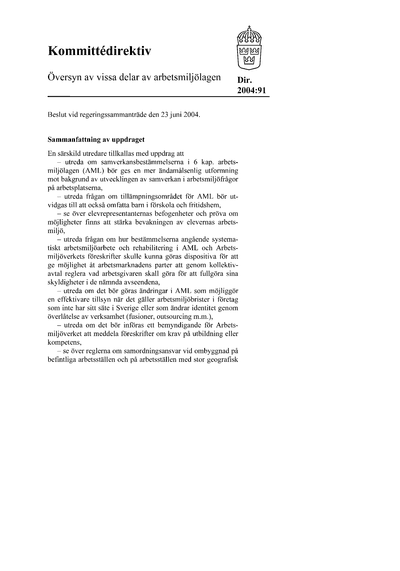 Omslaget till dir. 2004:91