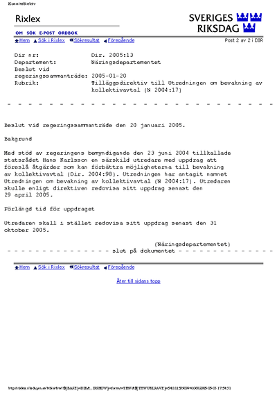 Omslaget till dir. 2005:13