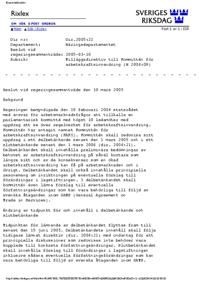 Omslaget till dir. 2005:22