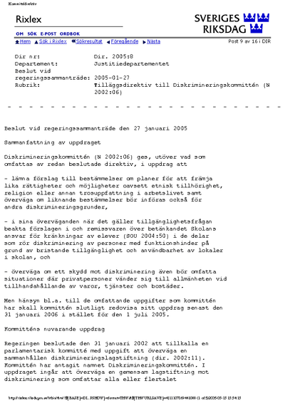 Omslaget till dir. 2005:8