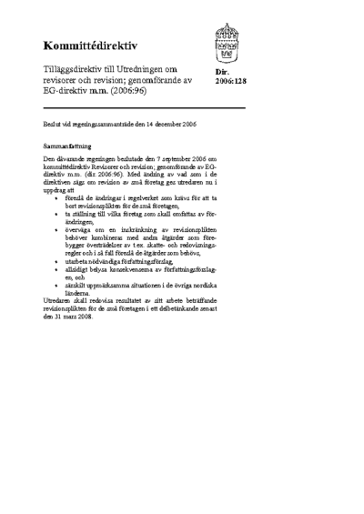 Omslaget till dir. 2006:128