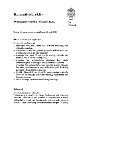 Omslaget till dir. 2006:46