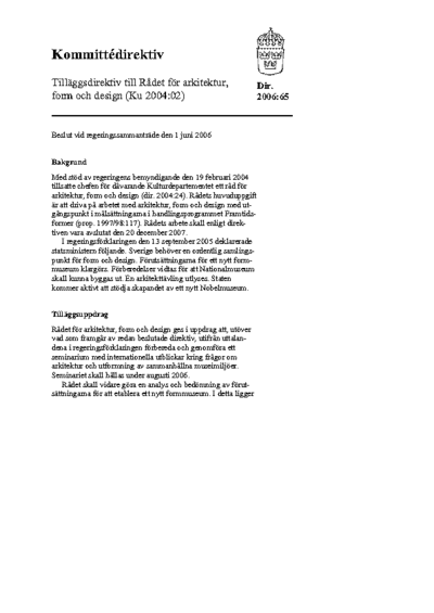 Omslaget till dir. 2006:65