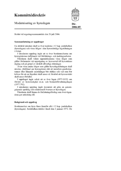 Omslaget till dir. 2006:85