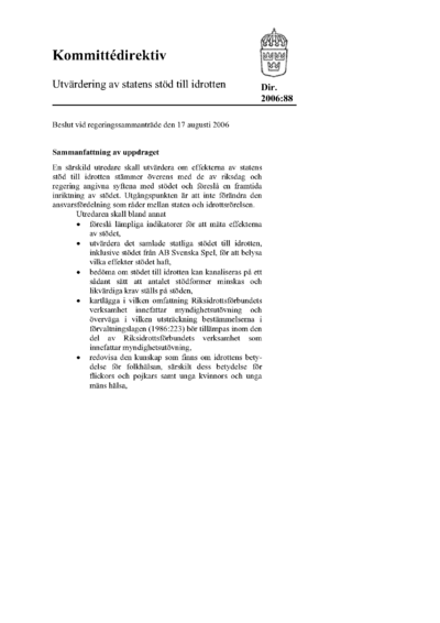 Omslaget till dir. 2006:88