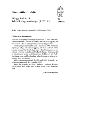 Omslaget till dir. 2006:92