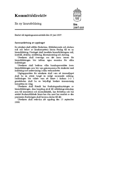 Omslaget till dir. 2007:103