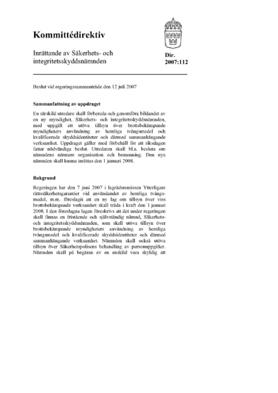 Omslaget till dir. 2007:112