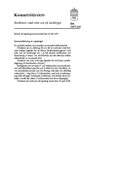 Omslaget till dir. 2007:118
