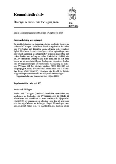 Omslaget till dir. 2007:133