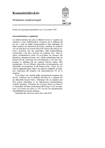 Omslaget till dir. 2007:150