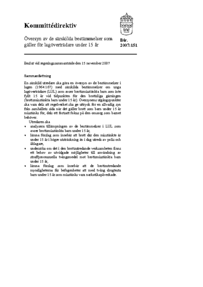 Omslaget till dir. 2007:151