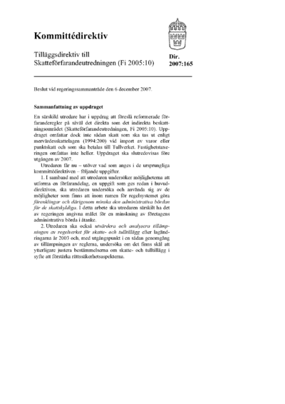 Omslaget till dir. 2007:165