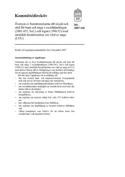 Omslaget till dir. 2007:168