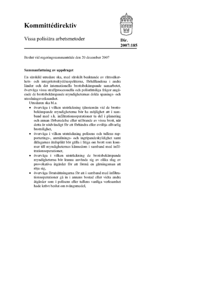 Omslaget till dir. 2007:185