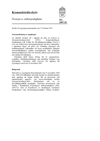 Omslaget till dir. 2007:20