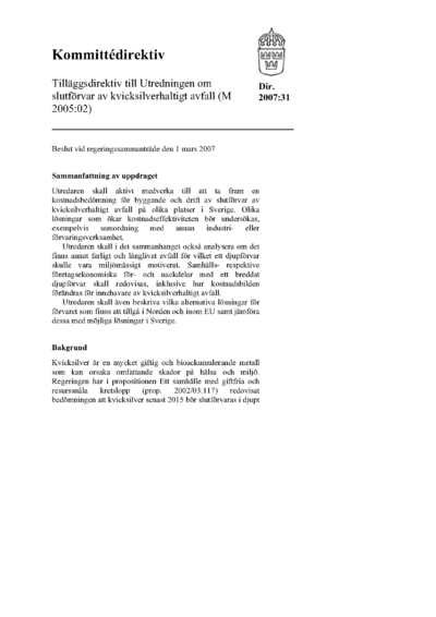 Omslaget till dir. 2007:31