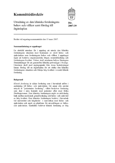 Omslaget till dir. 2007:39