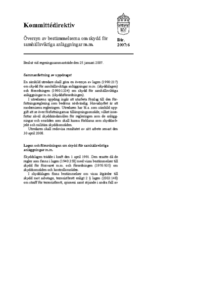 Omslaget till dir. 2007:6