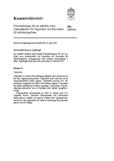 Omslaget till dir. 2007:64