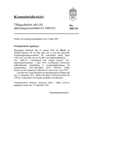 Omslaget till dir. 2007:65