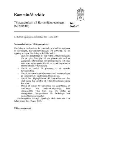 Omslaget till dir. 2007:67