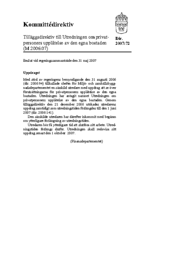 Omslaget till dir. 2007:72