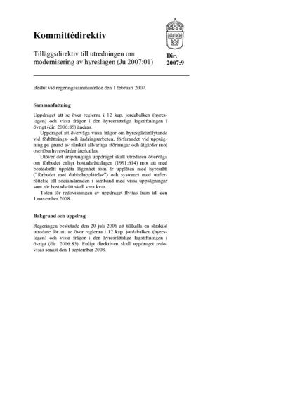 Omslaget till dir. 2007:9