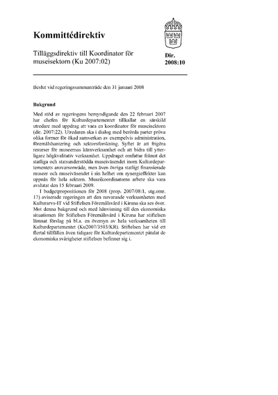 Omslaget till dir. 2008:10