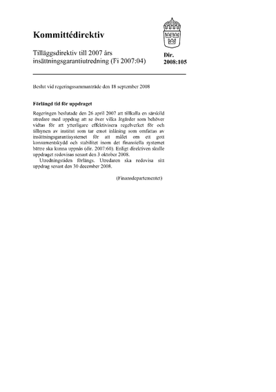 Omslaget till dir. 2008:105