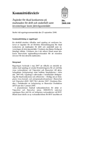 Omslaget till dir. 2008:108