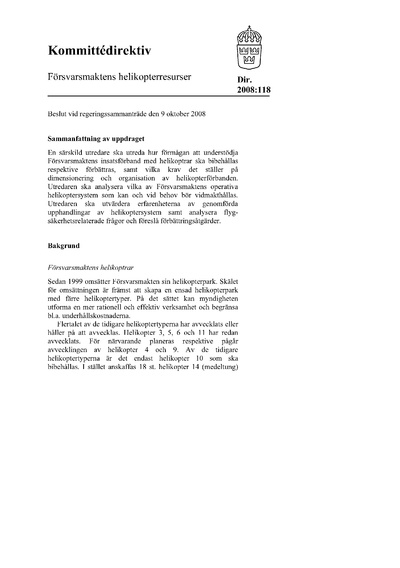 Omslaget till dir. 2008:118