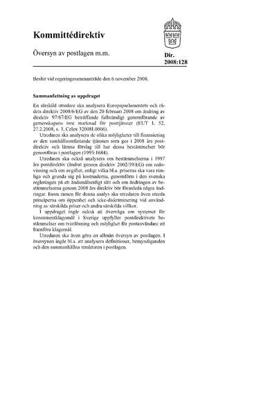Omslaget till dir. 2008:128