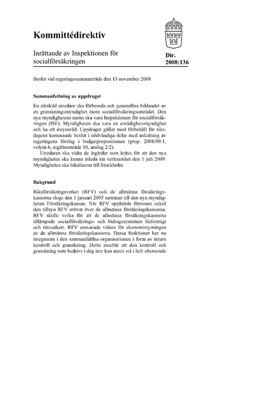 Omslaget till dir. 2008:136