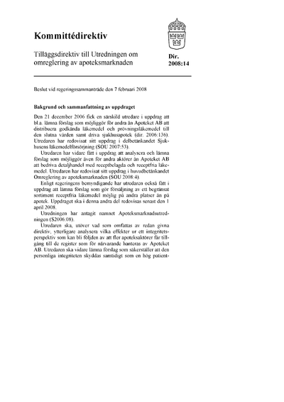 Omslaget till dir. 2008:14