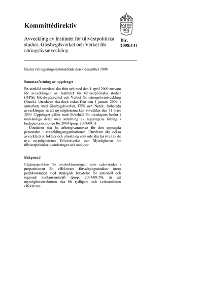 Omslaget till dir. 2008:141