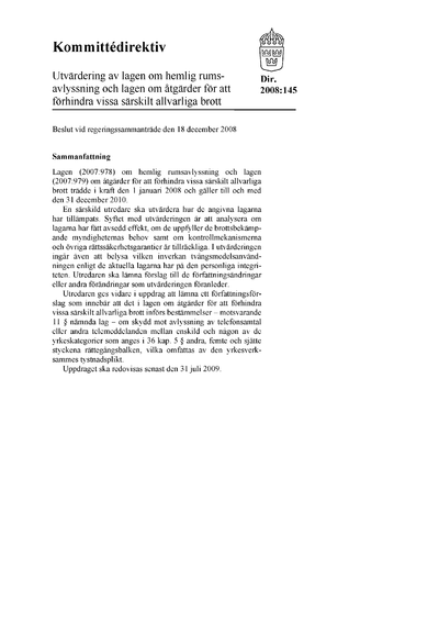 Omslaget till dir. 2008:145