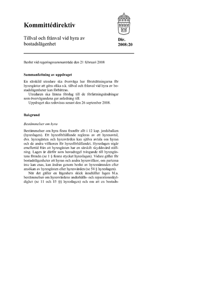 Omslaget till dir. 2008:20
