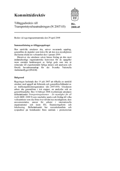 Omslaget till dir. 2008:45