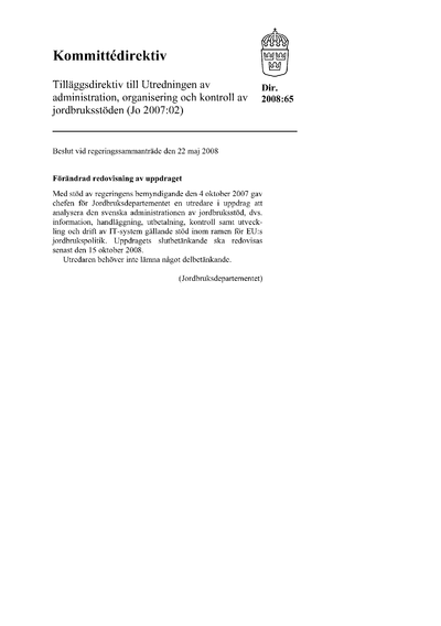 Omslaget till dir. 2008:65